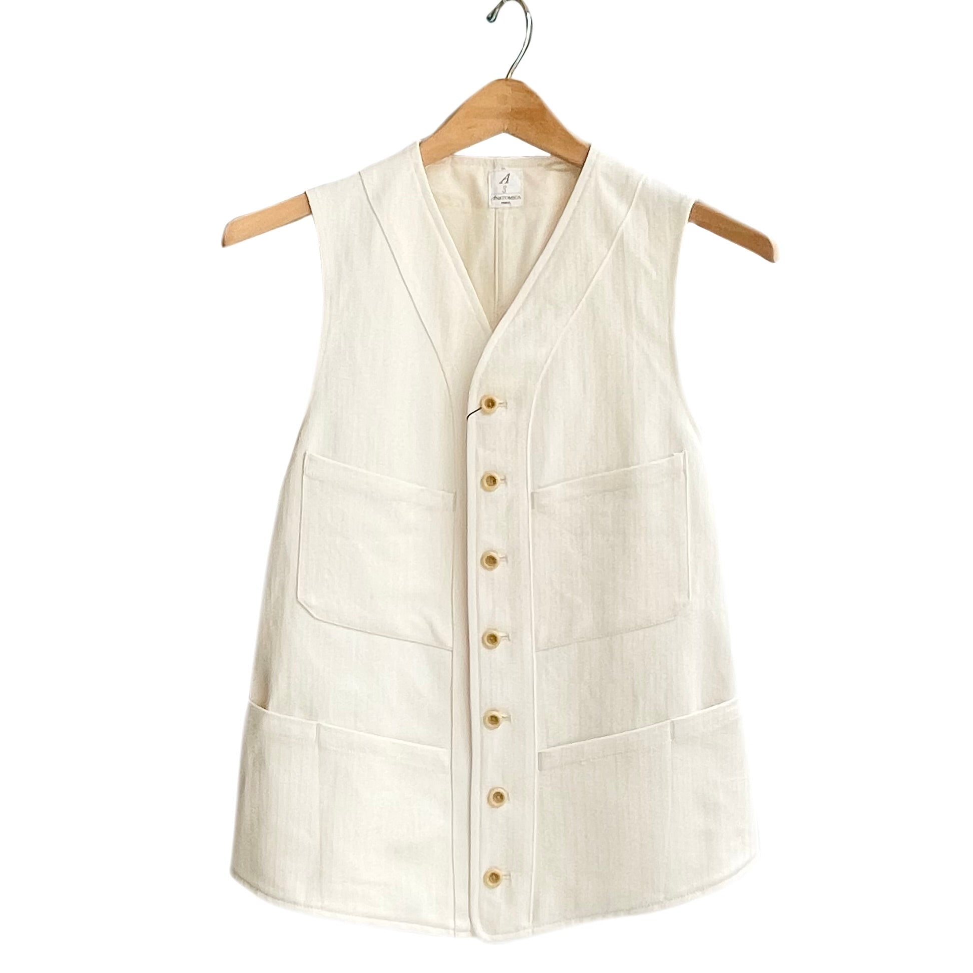 SAGAN VEST/ FRENCH COTTON LINEN HB