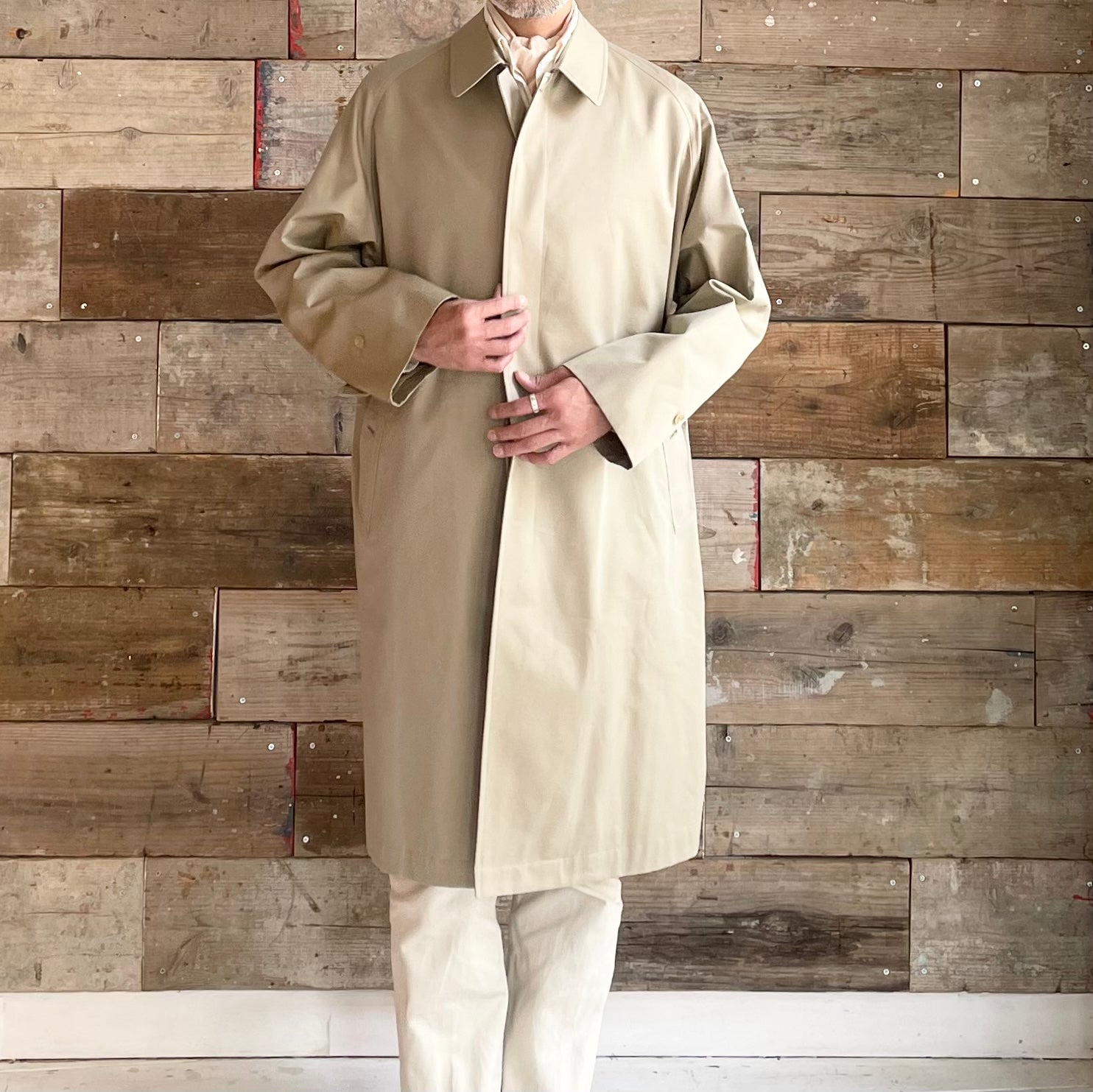 アナトミカSINGLE RAGLAN COAT 1GABARDINE BEIGE