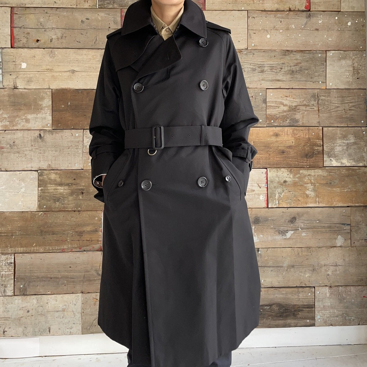 TRENCH COAT / COTTON GABARDINE BLACK