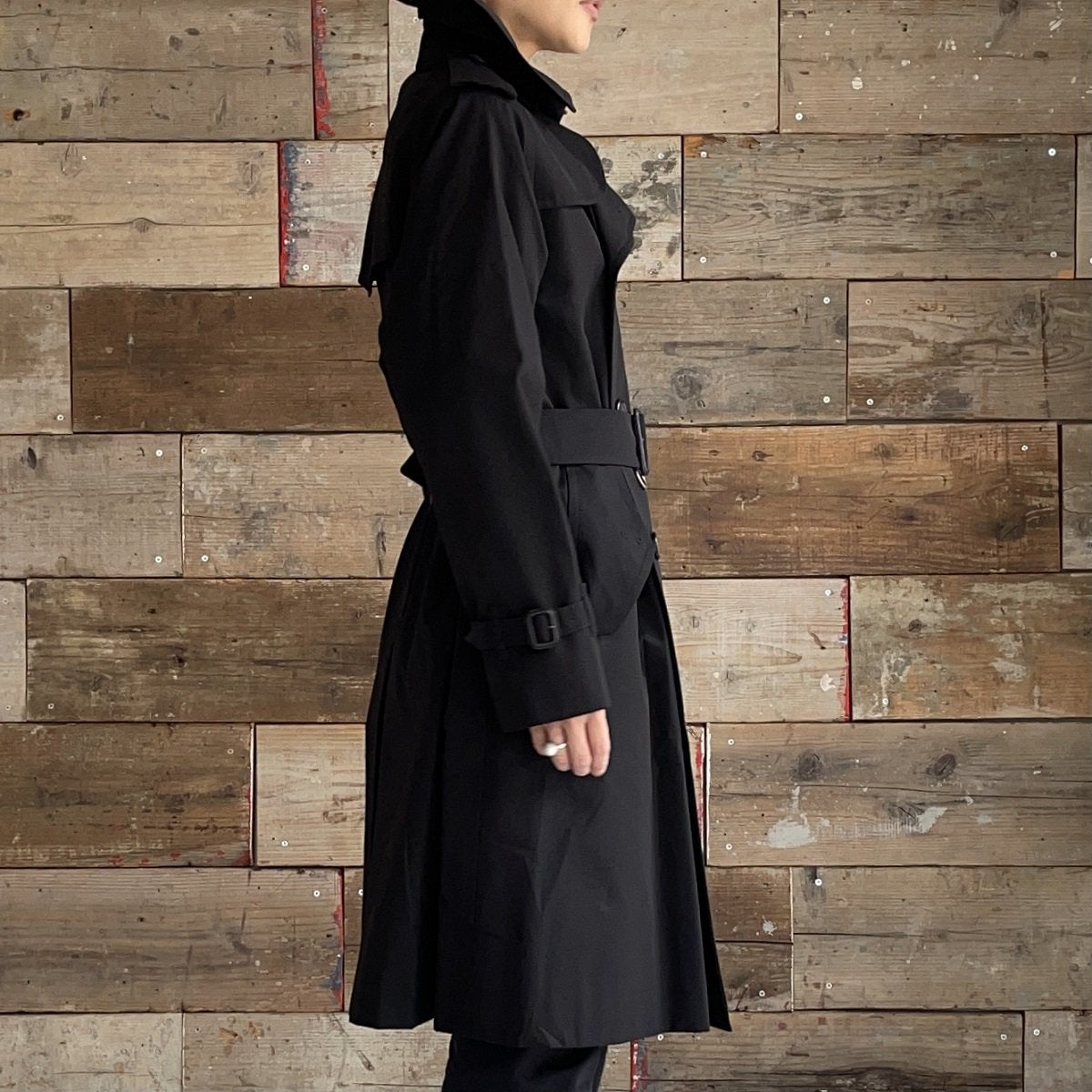 TRENCH COAT / COTTON GABARDINE BLACK