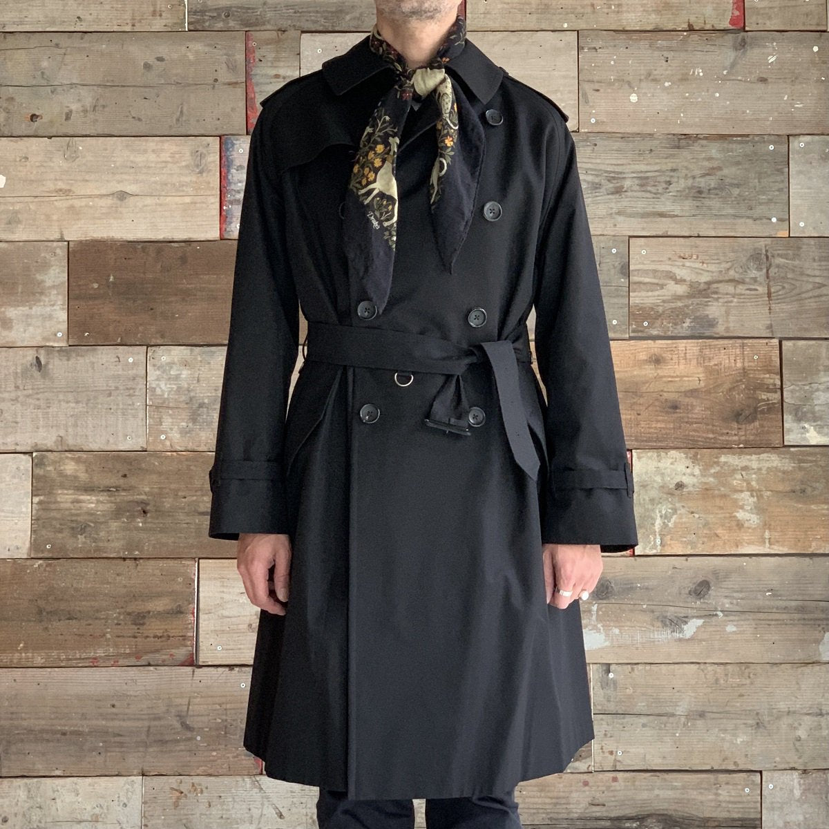 TRENCH COAT COTTON GABARDINE BLACK