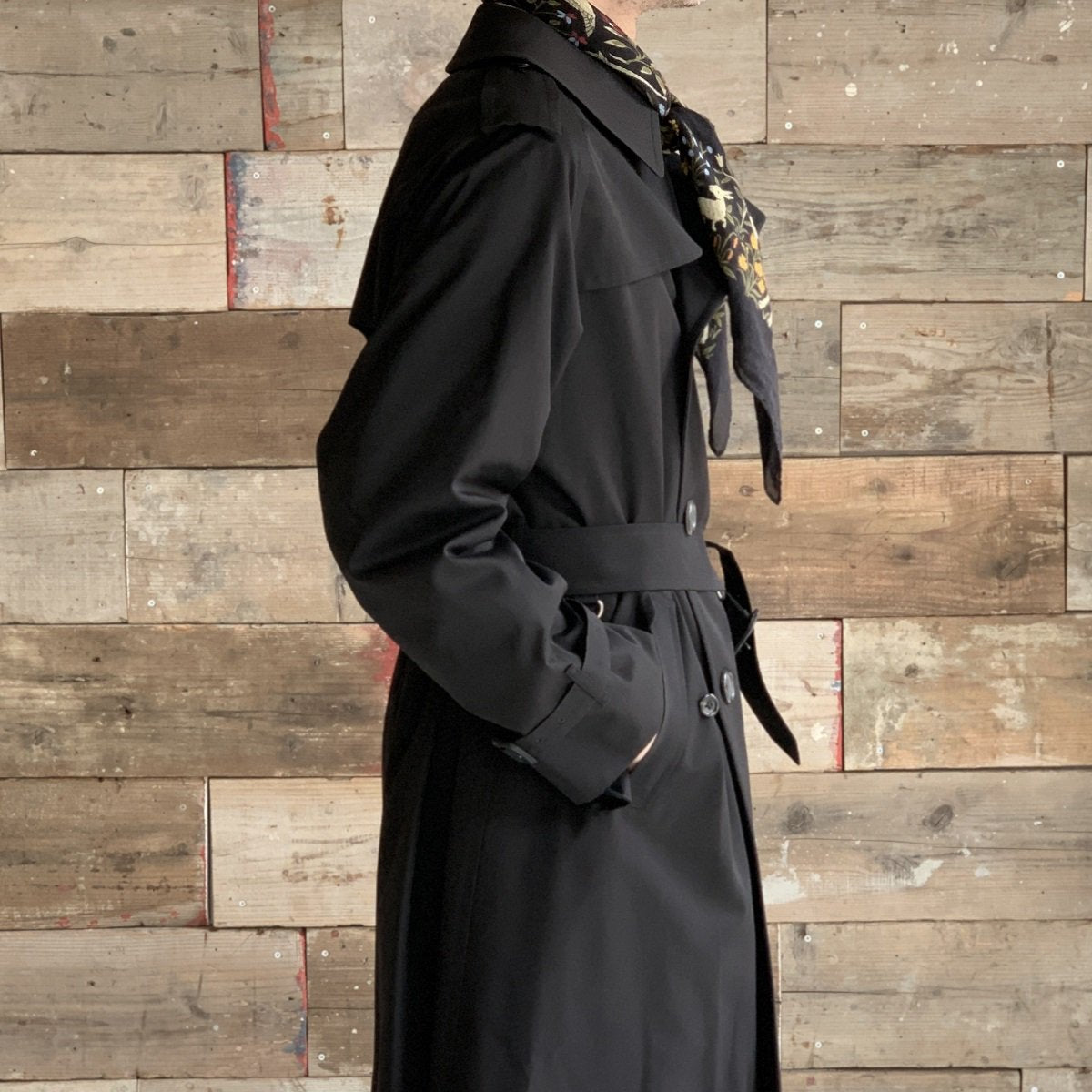 ANATOMICA TRENCH COAT BLACK GABARGINE 46 - ジャケット/アウター