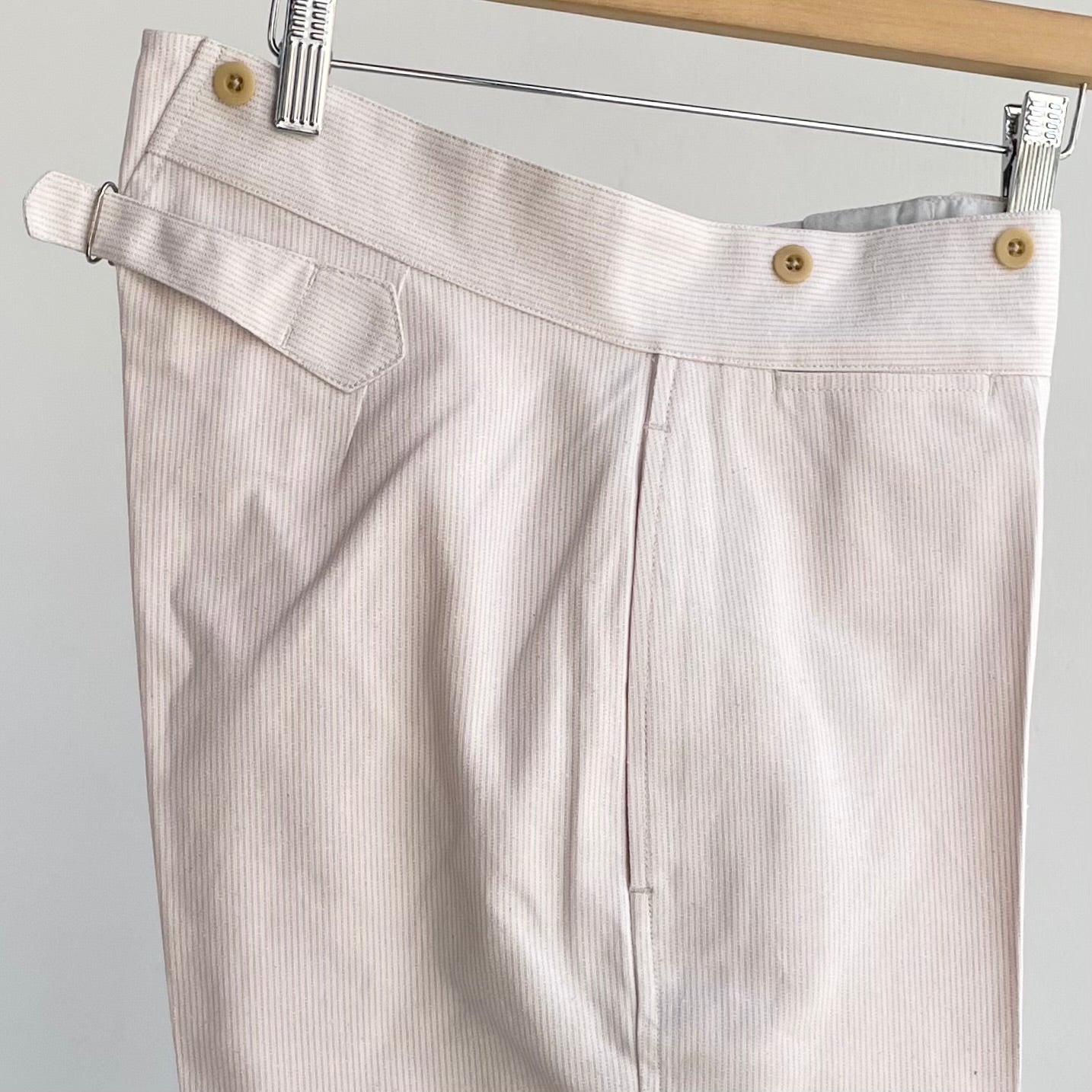 ANATOMICA B.J PANTS TAN STRIPE LINEN 40 - ワークパンツ/カーゴパンツ